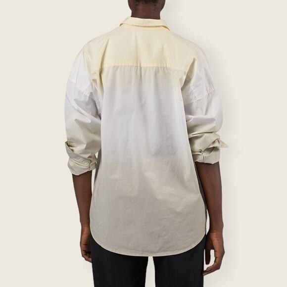 NWOT | ATM | Ombré Poplin Button Down Shirt | Yellow | Large - Picture 3 of 16